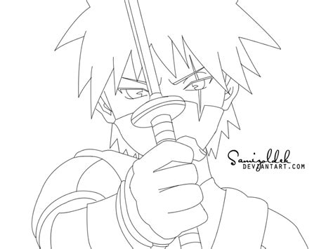 Hatake Kakashi Line Art ~ By Samizoldek On Deviantart