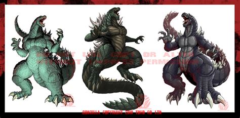 A Trio Of Godzillas By Kaijusamurai On Deviantart