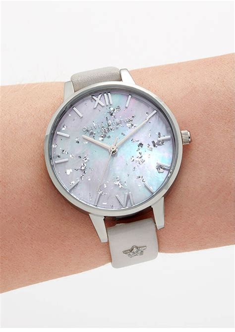 Olivia Burton Celestial Star Mother Of Pearl Demi Dial Watch Silver