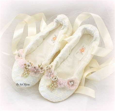 Wedding Ballet Shoes Blush Pink Elegant Lace Slippers With Etsy