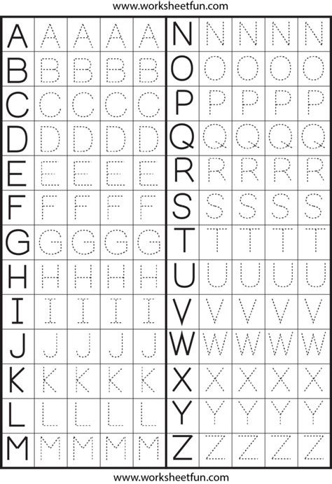 Tracing Uppercase Letters Capital Letters 3 Worksheets