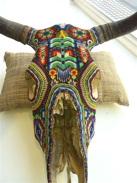 Beaded Bull Skulls Bull Skulls Animal Skulls Cow Skull Art Huichol