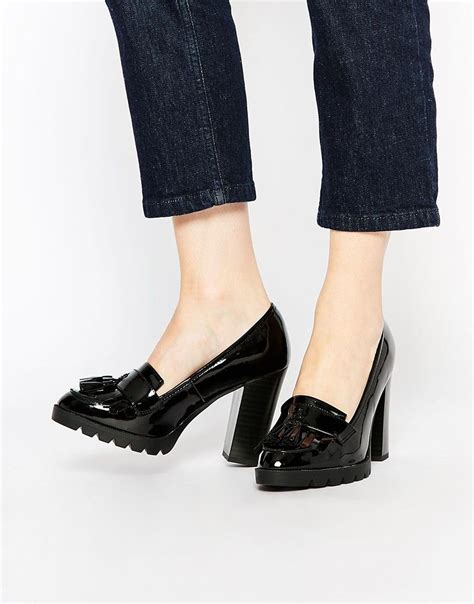 New Look Patent Heeled Loafer at asos.com | Heeled loafers ...
