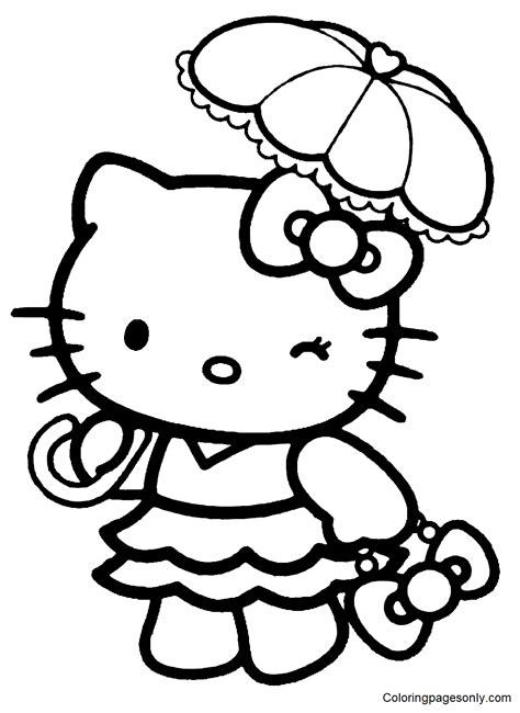 Hello Kitty Coloring Sheet Coloring Page Free Printable Coloring Pages