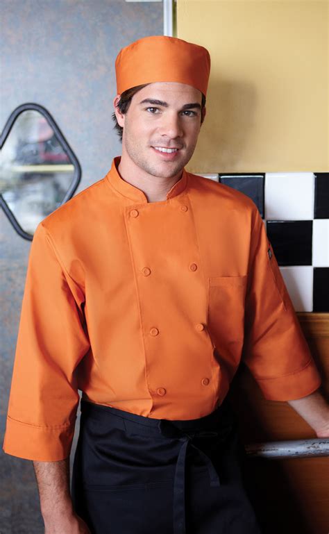 Chef Works 34 Sleeve Orange Chef Jacket Chef Coat Chef Clothes