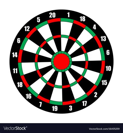 Dart Board Dart Target Isolated On White Vector Image
