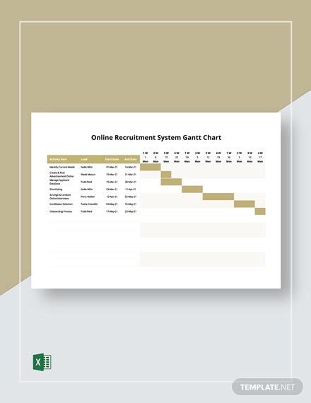 Free Recruitment Gantt Chart Templates 6 Download In Excel