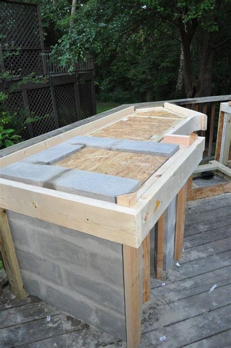 In order to protect the wood frame from heat and water, it should be covered with cement backer board, both on the inside and outside of the structure. How to Build Outdoor Kitchen Cabinets - AllstateLogHomes.com