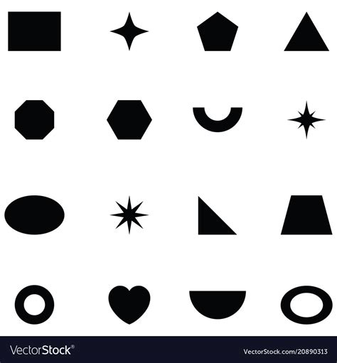 Geometric Shapes Icon Set Royalty Free Vector Image