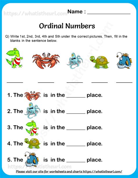 Ordinal Numbers Grade 2