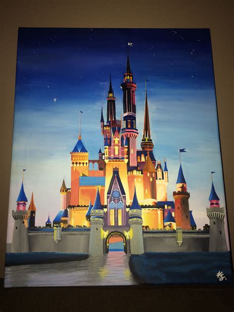 Disney Cinderella Castle Painting On Canvas 300 Disney Canvas Art