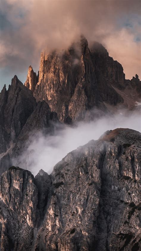 Tre Cime Di Lavaredo In The Clouds Backiee