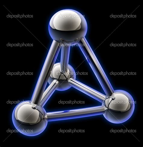 Simple Steel Molecular Structure On Black 3d Stock Photo By ©addricky