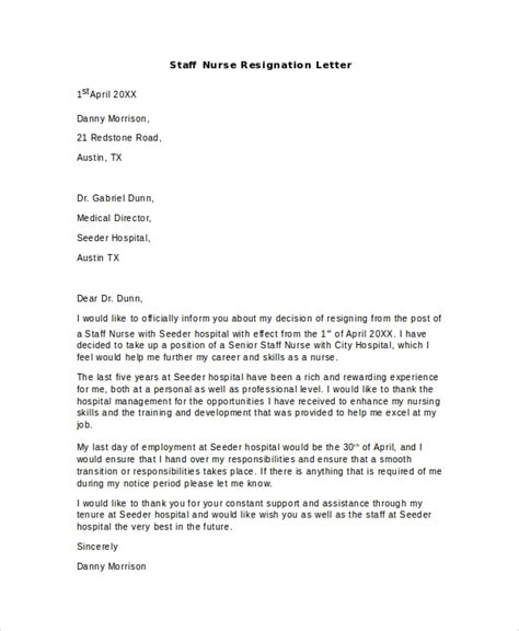 resignation letter nurse  ideas  organize   grad kastela