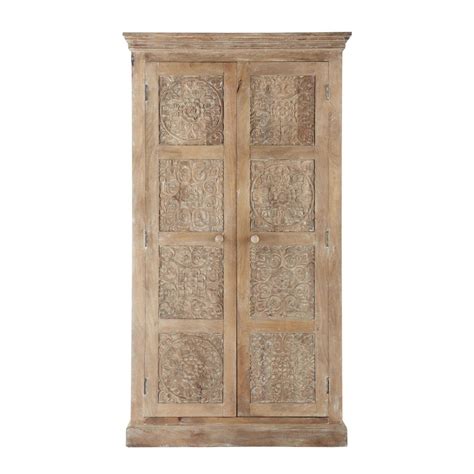 Vidaxl buffet 65 x 30 x 75 cm bois de manguier massif brut. Armoire en manguier massif L 100 cm Himalaya | Maisons du ...