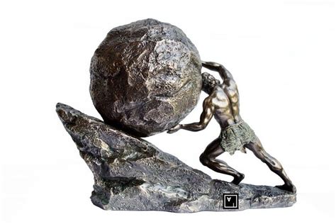 Sisyphus Statuesisyphus Who Pushes The Eternal Boulder Etsy In 2021