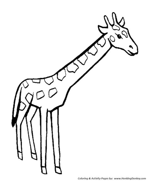 Wild Animal Coloring Pages Easy To Color Giraffe Page