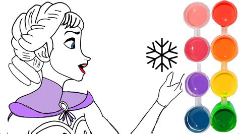 How To Draw And Color Frozen Elsa Drawing Art 4 Kids And New