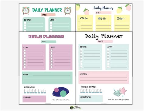 5 Super Cute Printable Daily Planners Free Download In 2020 Daily