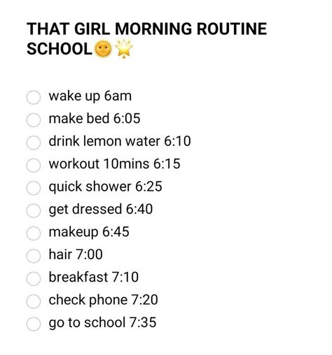 Perfect That Girl Morning Routine School🌞🌟 Morning Routine School