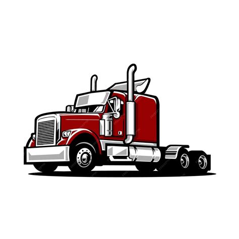 Premium Vector Premium Semi Truck 18 Wheeler Side View Vector Isolated