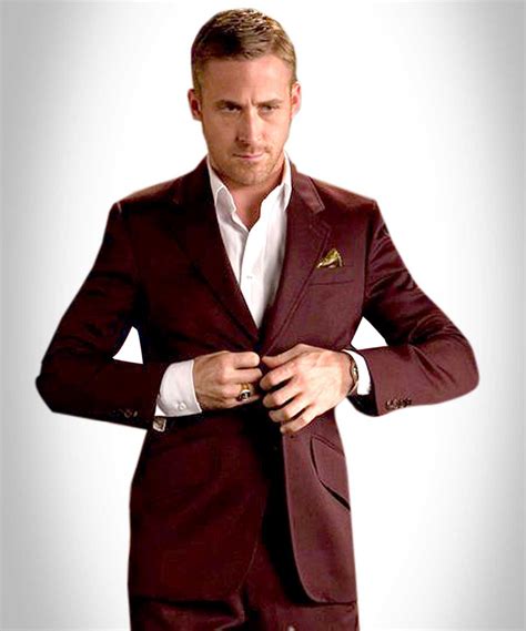 Maroon Ryan Gosling Suit Ryan Gosling Suit Suit Without Tie Mens