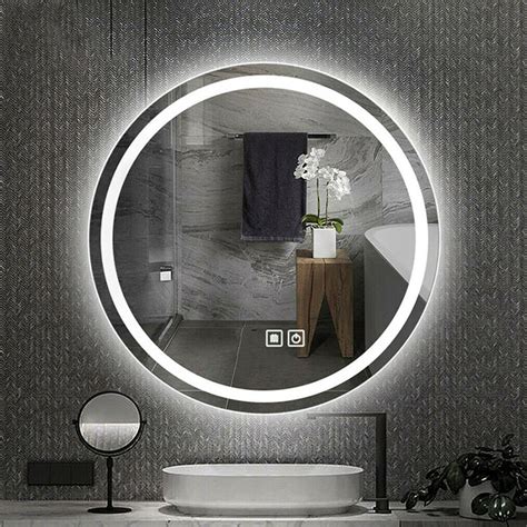 Round Led Bathroom Mirror Demister W Warmwhite Lights Anti Fog Ip44 600x600mm Ebay