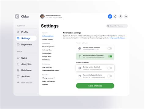 S Figma System Settings Ui Design Template For Uplabs