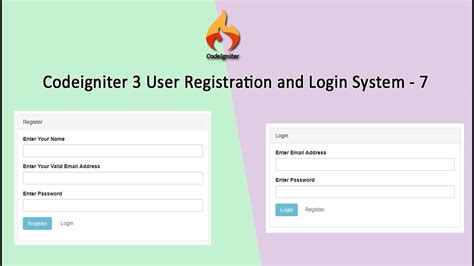 Codeigniter User Registration And Login System Youtube