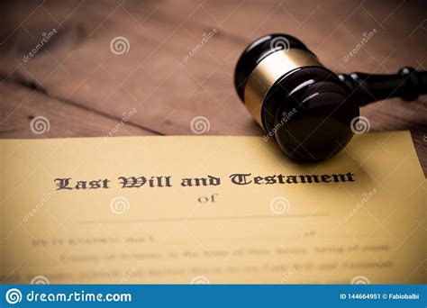 Last Will And Testament Form With Gavel Decision Financial Stock