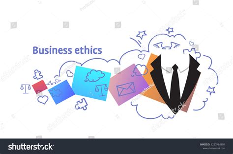 Business Ethics Concept Successful Strategy Sketch Stock Vector