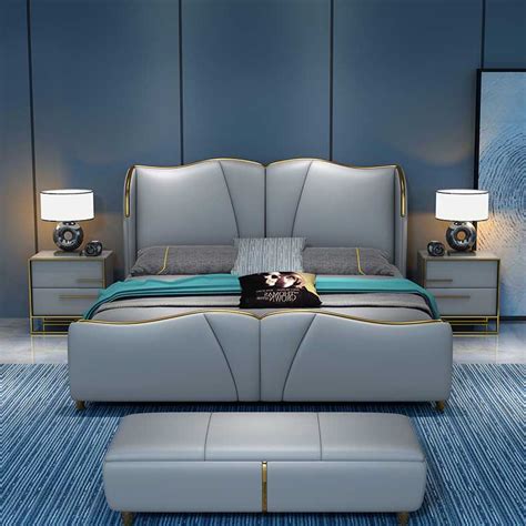 Royal Golden King Size Luxury Master Bedroom Furniture Set