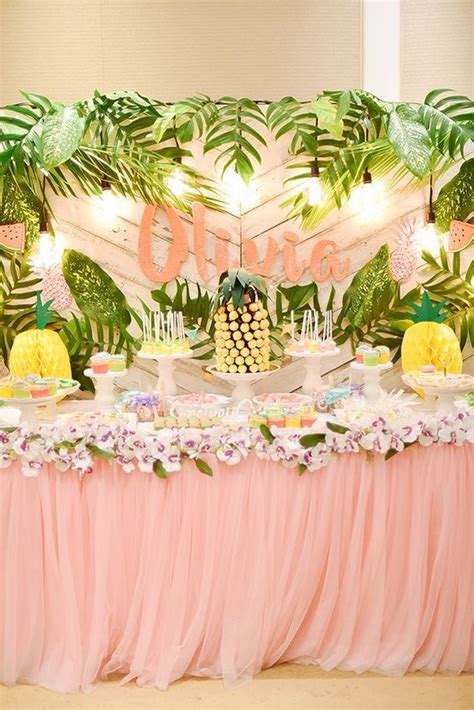 Party Decoration Ideas Luau Baby Showers Tropical Birthday Party
