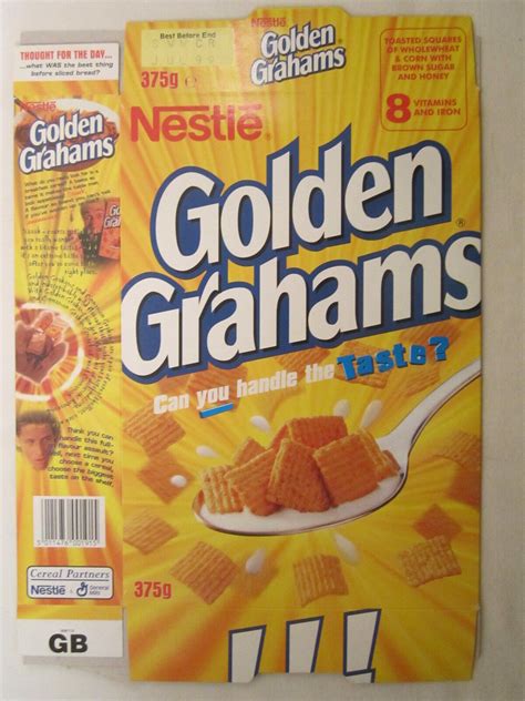 Empty Cereal Box Golden Grahams 1998 Nestle 375g From The Uk G7c12i