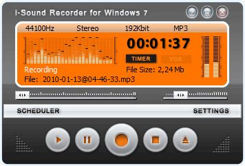 However, it needs to be in the wav format. i-Sound Recorder for Windows 7 - standaloneinstaller.com