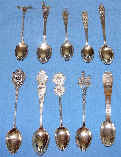 Set Of 10 Vintage Sterling Silver Souvenir Spoons From Heirloomdolls On