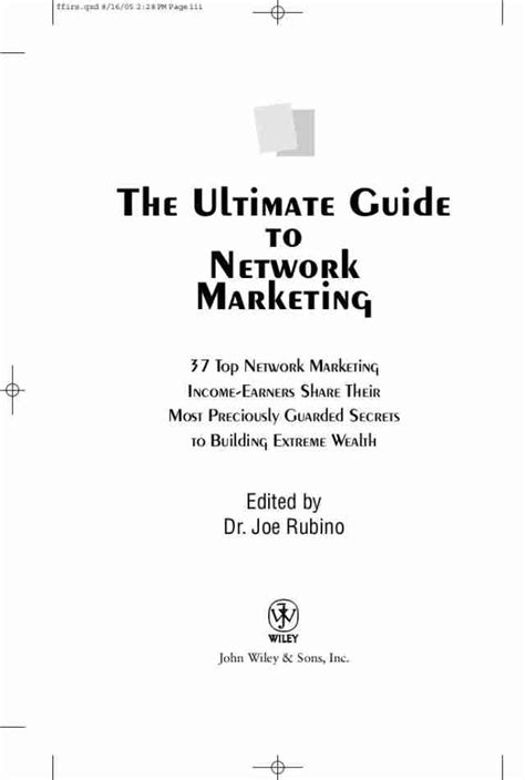 The Ultimate Guide To Network Marketing By Free Pdf Download