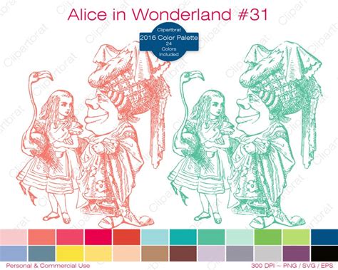 Alice In Wonderland Clipart Commercial Use Clipart Flamingo Etsy