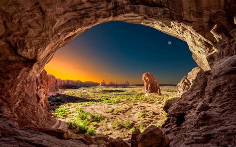 Wallpaper Arches National Park Utah Usa Moon Rock