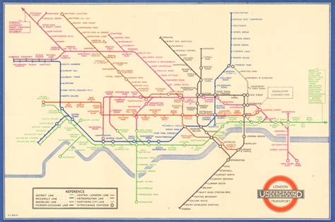 London Underground Tube Map Plan Diagram Middle Circle Harry Beck