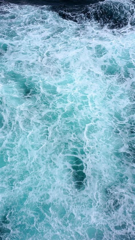 Download 1080x1920 Ocean Waves Foam Deep Sea Wallpapers For Iphone