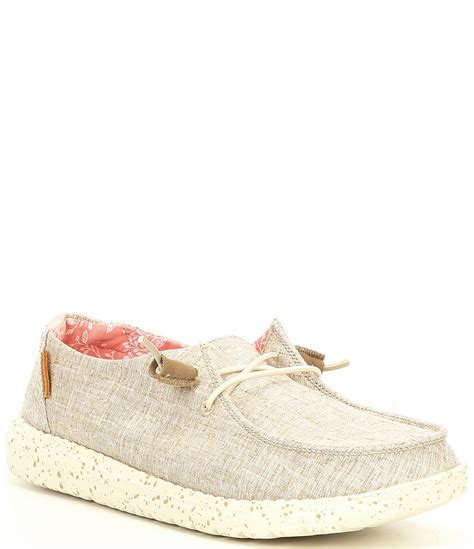 Hey Dude Womens Wendy Chambray Loafers And Slip Ons