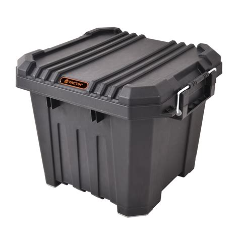 The weathertight seal on the storage bin lid protects contents by keeping air and moisture out. Tactix 30L Heavy Duty Storage Box | Bunnings Warehouse