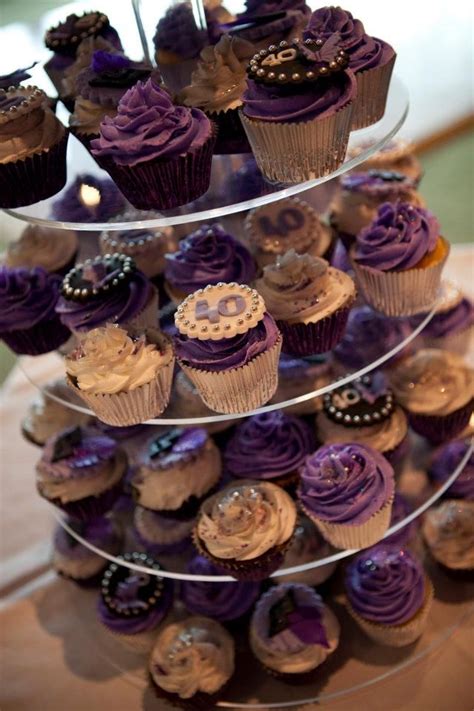 Women are most fascinating between the ages of 35. Purple 40th birthday cup cakes | 40th birthday cupcakes ...