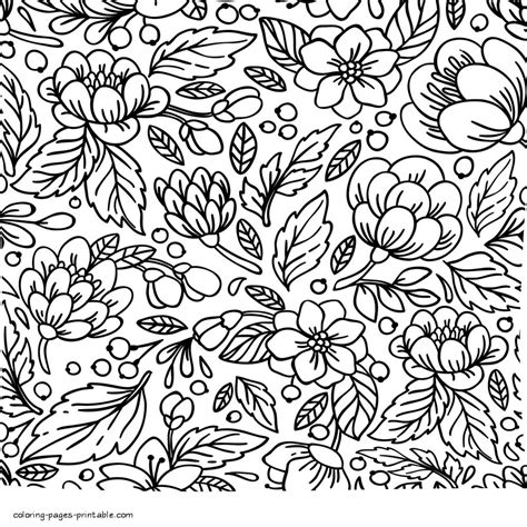 Flowers Blooms Bliss Art Coloring Page Floral Pattern Doodle Coloring