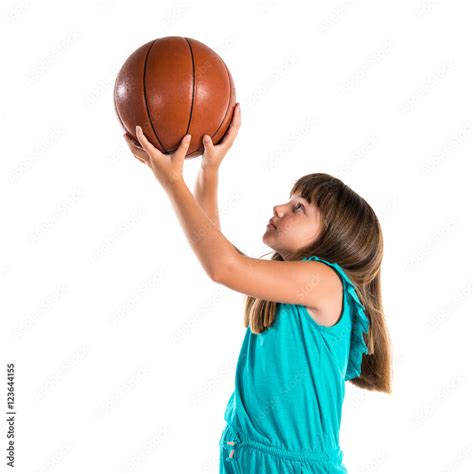 Little Girl Playing Basketball Stock Photo Adobe Stock