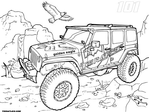 Jeep rubicon is a marvelous car. Jeep Wrangler Coloring Pages at GetColorings.com | Free ...