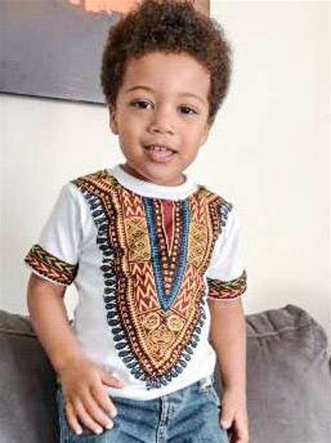 Boys Dashiki Style T Shirt African Print Kids Clothes Kids Etsy