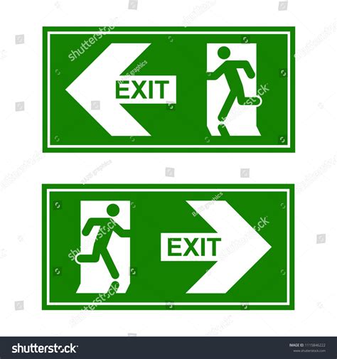 Emergency Exit Signs Set Man Running Stock Vector Royalty Free