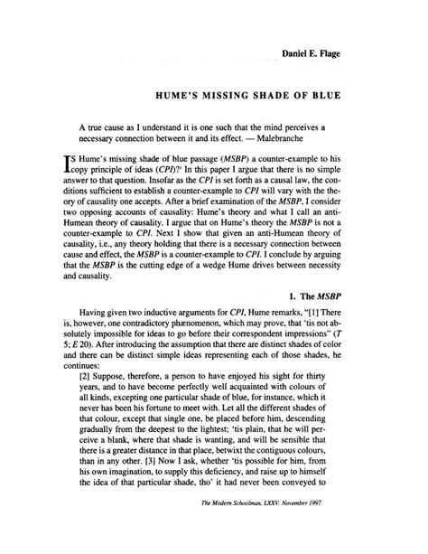 Pdf Humes Missing Shade Of Blue